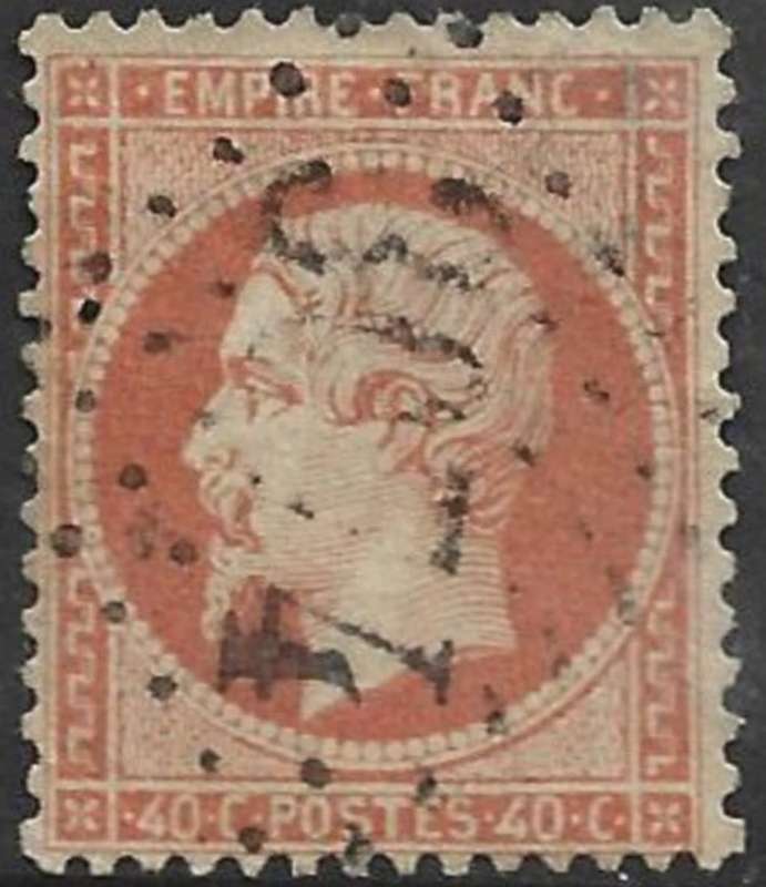 France, 1862, 40c, orange-yellow,, used