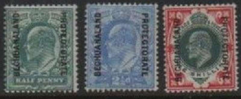 Bechuanaland,EVIIR, 1904 , 1/2d, 2 1/2d, 1/,MH *