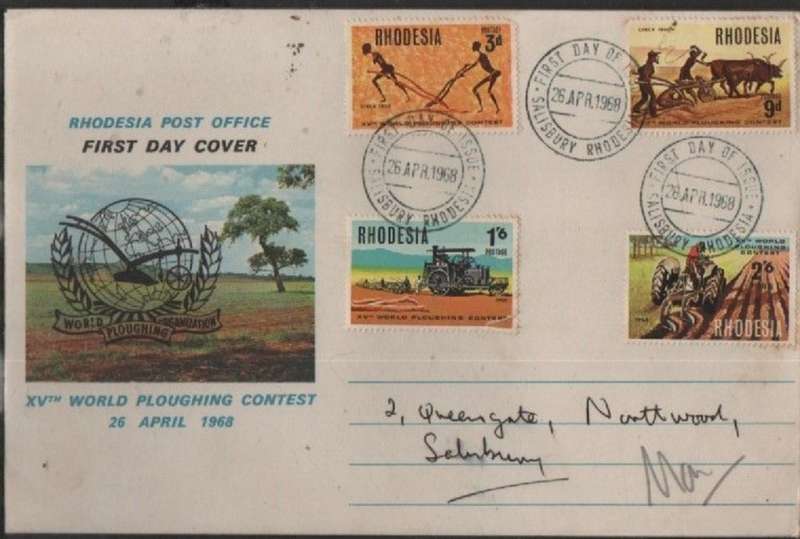 Rhodesia 1968 Ploughing FDC