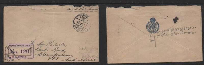 S Africa OAS, EGYPT 52 POSTAGE PREPAID 17 JL 41> S.Africa. EAST AFRICA FORCES CENSOR