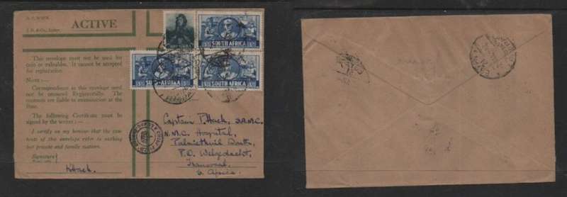 S.Africa, WWII, OAS cover EGYPT 31 29 AP 42 c.d.s > S.Africa, Deputy Chief Field Censor