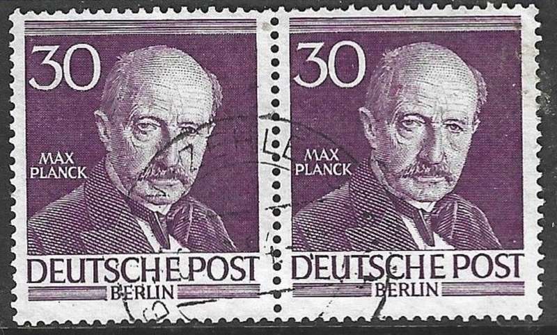 Germany, Berlin, 1952, Max Planck, 30pf, pair, used