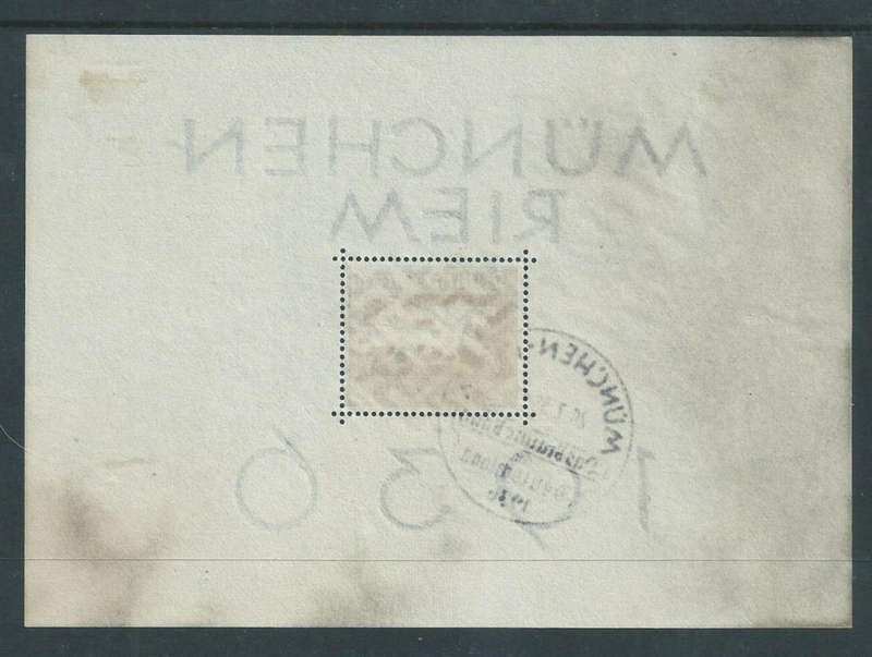 Germany, Munchen Riem, horse races, 1936, 42pf brown, sheetlet used, 26.7 36
