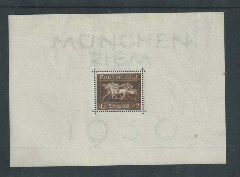 Germany, Munchen Riem, horse races, 1936, 42pf brown, sheetlet MNH **