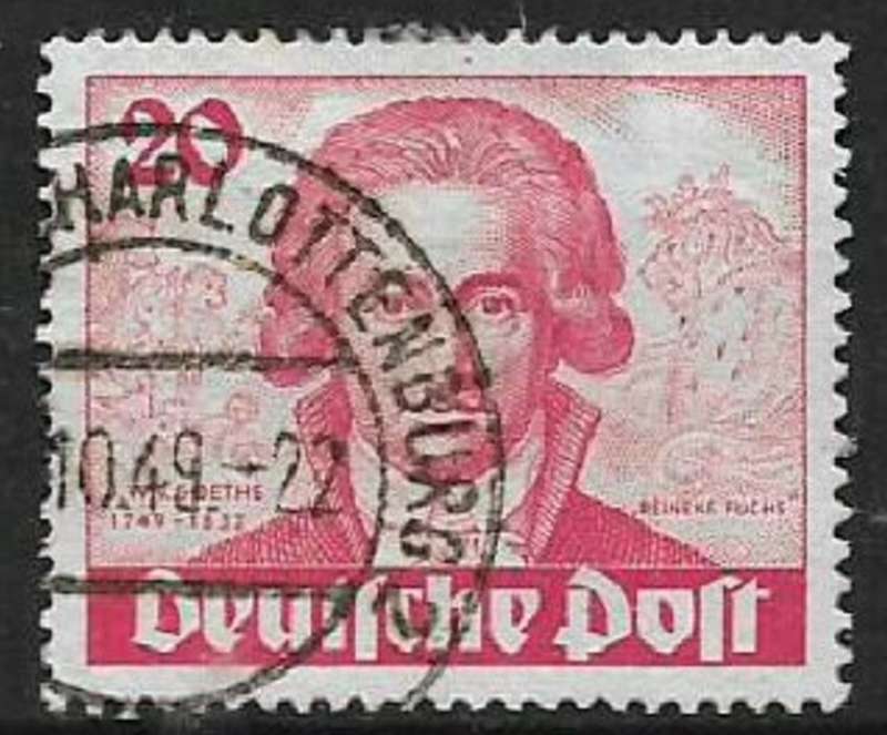 Germany, Berlin, 1949,20 pf red, Goethe, c.d.s. used
