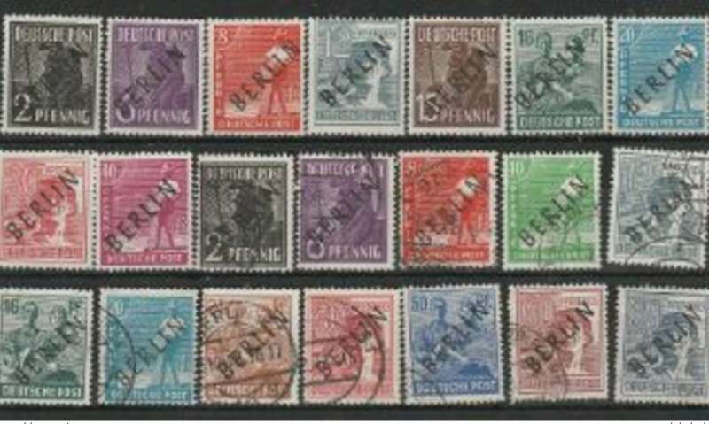 Germany, Berlin, 1948, 2pf - 40 pf(ex10pf, 24pf, 25 pf) MNH **, 2pf - 50pf (ex 15pf, 25pf, 40pf)fine