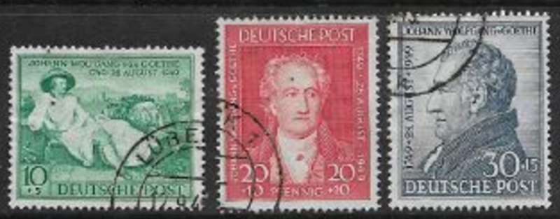 Germany, British - American Zone, 1949, von Goethe, used
