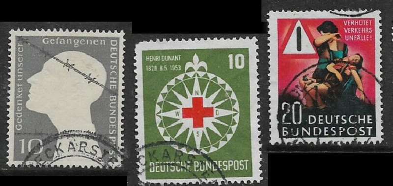 Germany, F.R., 1953, Red Cross, Road safety, Prisoners, used