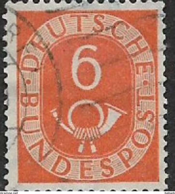 Germany, 1951, 6 pf, Posthorn, c.d.s. used