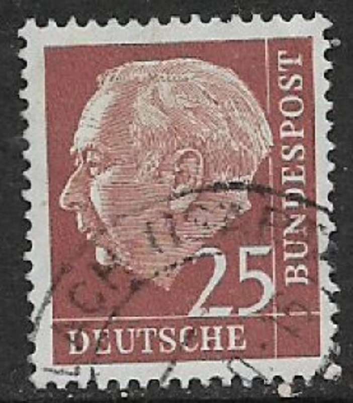Germany, 1954, 25pf, Dr Heuss, c.d.s. used