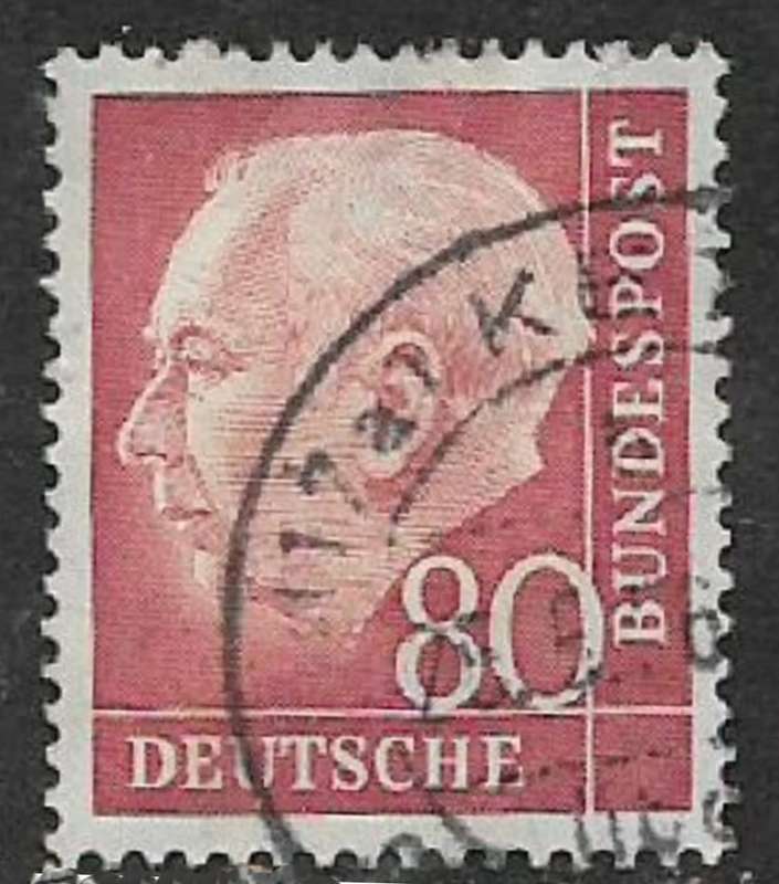 Germany, 1954, 80pf, brown-red, Dr Heuss, c.d.s. used.