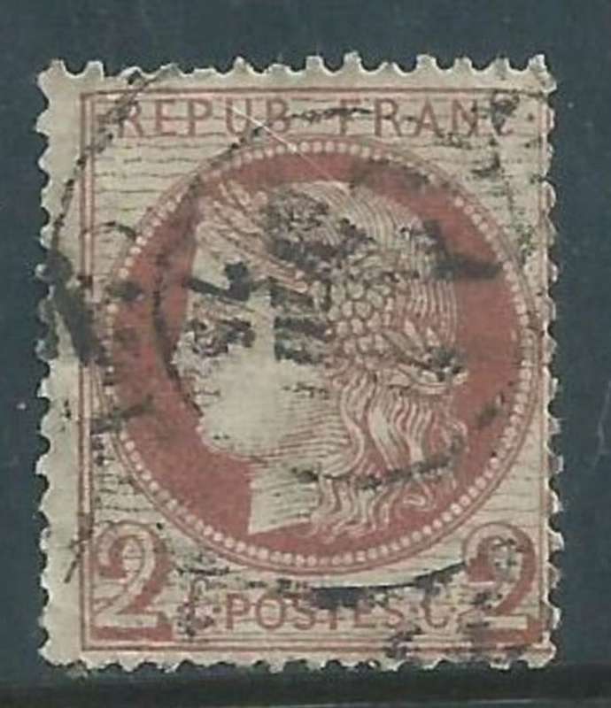 France, Ceres, 1872, 2 cents, deep red-brown , c.d.s. used