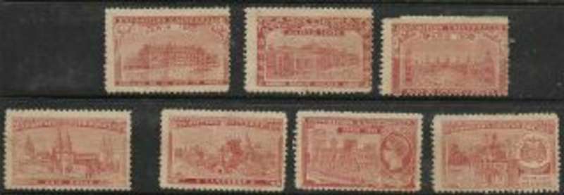 Paris Exhibition, 1900, vignettes, pavillion, palais(2), Russe, Combodge, Espagne, Rep Siud Africain