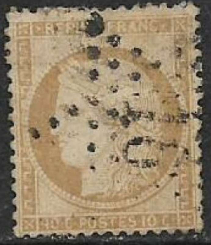 France, 1870, 40 c , yellow-bistre, used