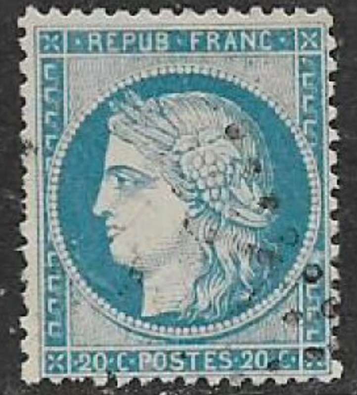 France, 1870,20c blue, used