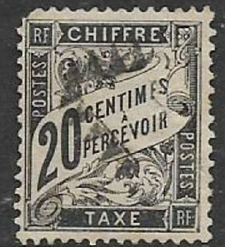 France, 1882, 20 c black, Postage Due, used