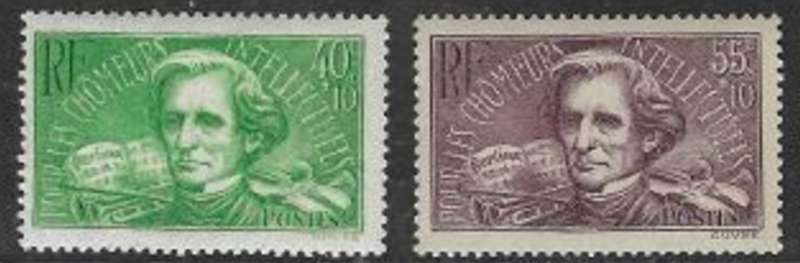 France, 1936,Intellectuals Fund, 40c + 10c, 55c + 10c, MH *