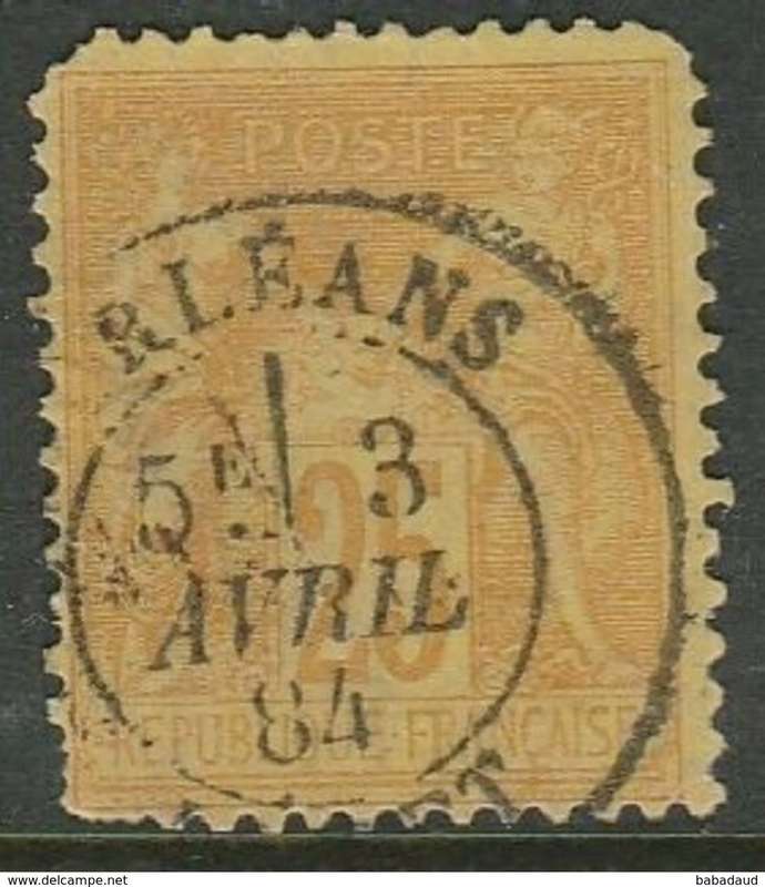 France 1876, brown on pale yellow used, ORLEANS 3 AVRIL 84 c.d.s.