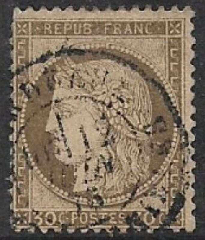 France, Ceres, 1872, 30 cents brown, used