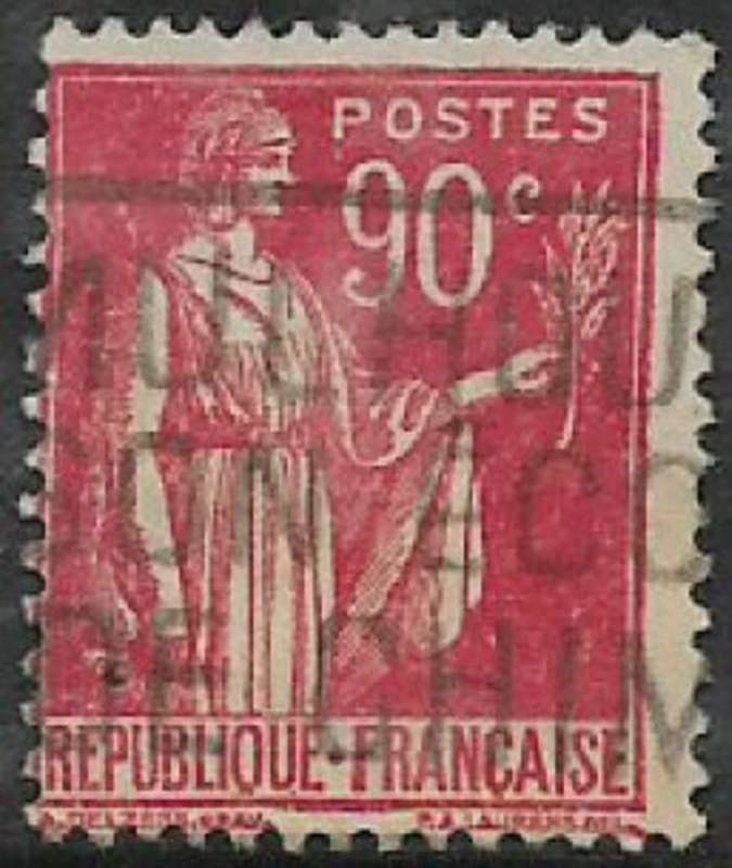 France, 1932, 90 cents scarlet, used