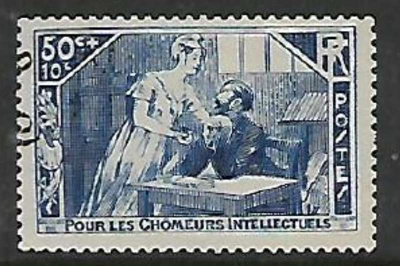 France, 1935 relief pour les chomeurs intellectuels, 50c + 10c, used