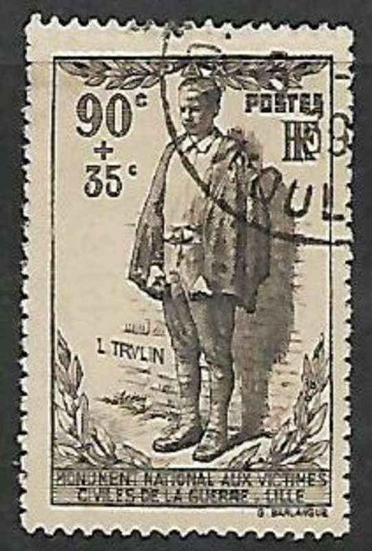 France, 1939 War Victim Fund, 80c + 35c, used