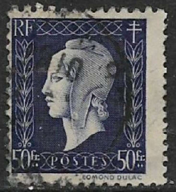 France, 1944, 50 Fr violet, used