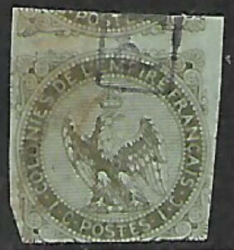 France Colonies, 1862, 1 cent. used