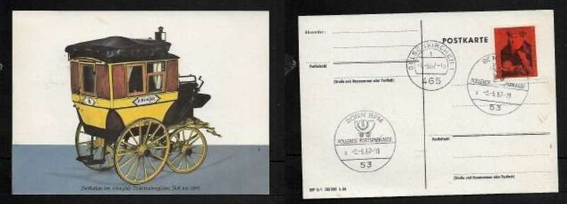Germany Berlin , 6.6.67 BONN ROLLENDE POSRPARKASSE / GELSENKIRCHEN 1
