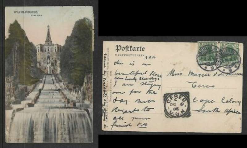 Germany: Wilhelmshohe Kaskaden, used 1906, BERLIN > CERES GOGH