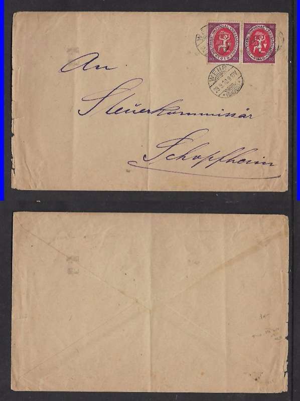 Germany 1920 cover WEHR (BADEN) > Schuppheim, 60pf (2 x National Exhibition 30pf)