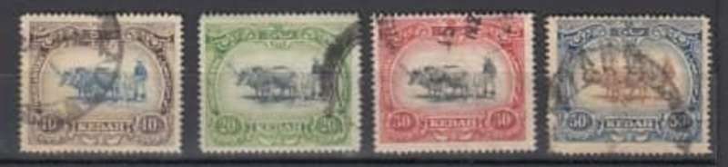 Malaya, Kedah, 1921, 10c, 20c, 30c, 50c used