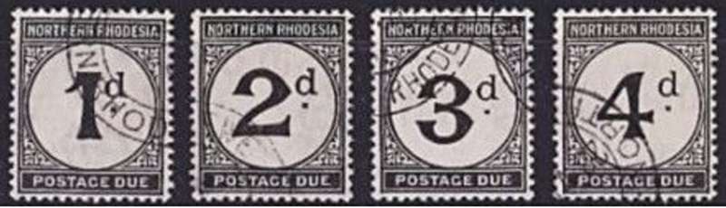 Northern Rhodesia, 1929, Postage Due set of 4, used