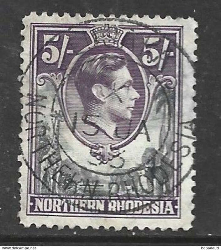 Northern Rhodesia,1938, GVIR, 5/ beautifully used but big thin
