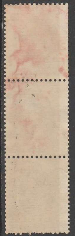 Rhodesia & Nyasaland, EIIR, 1955, 1d coil, perf 12.5 x 14, strip of 3, used (stained)