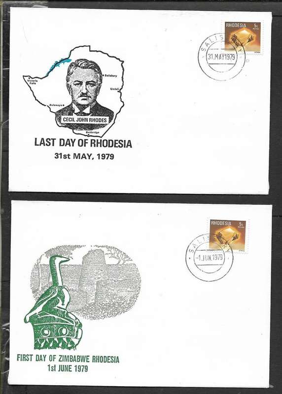 Rhodesia Last Day SALISBURY 31 MAY 1979, Zimbabwe Rhodesia First Day SALISBURY 1 JUN 1979