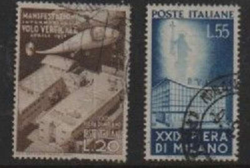 Italy 1951 Milan Fair, Lire 20, Lire 55, used