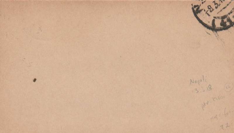 Italy, 5 c letter card uprated with 5c adhesive, used NAPOLI 3.3.18 > Novara