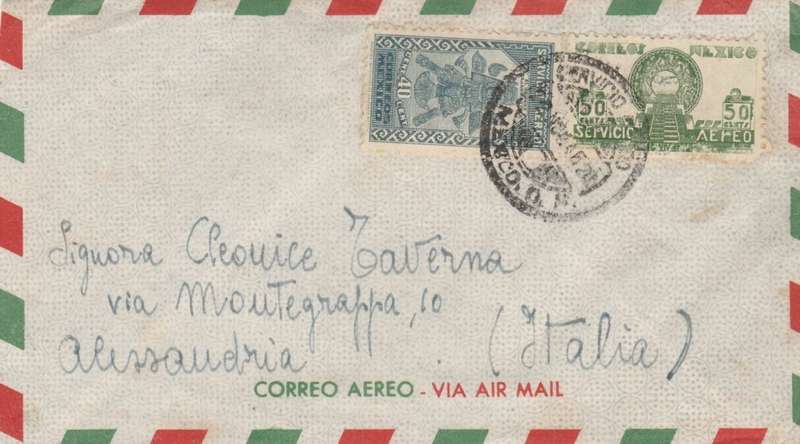 Mexico, cover air mail, 2 colour 90c franking, SERVICIO AEREO MEXICO22 NO 46 c.d.s. >Italy