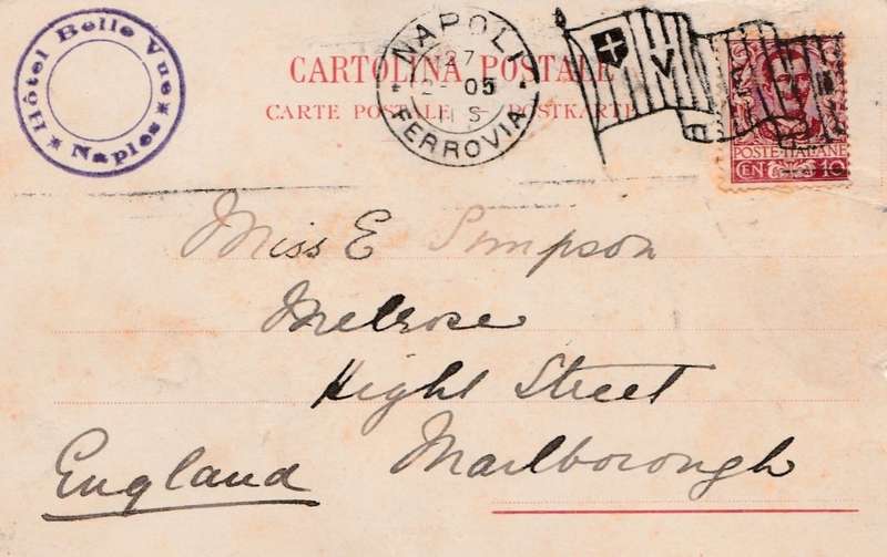 Italy, Naples, `Totte Annunziata fabrica di maccheroni`, used NAPOLI 1905
