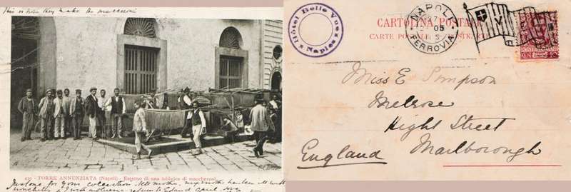Italy, Naples, `Totte Annunziata fabrica di maccheroni`, used NAPOLI 1905