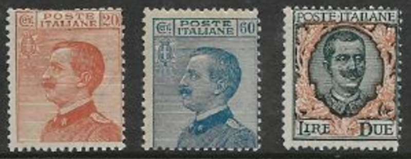 Italy, 1917, 20c, 60c blue, 2 Lire, MH *