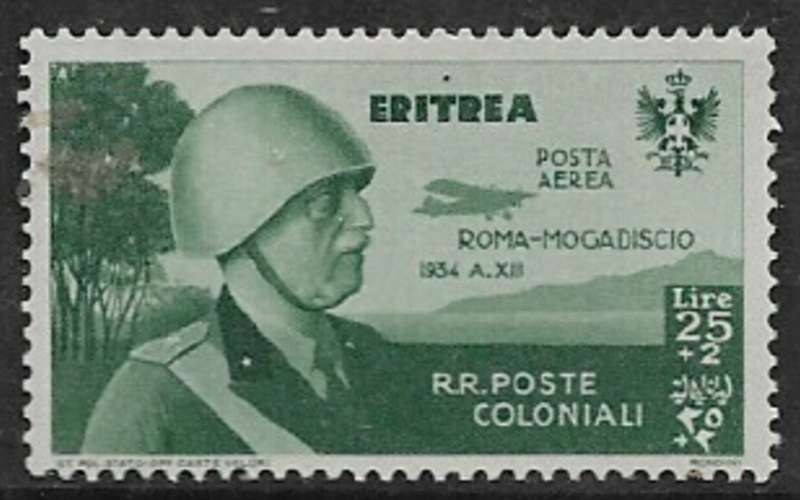 Eritrea, 1934, Roma- Mogadiscio flight 25 Lire +2, air mail, MH *