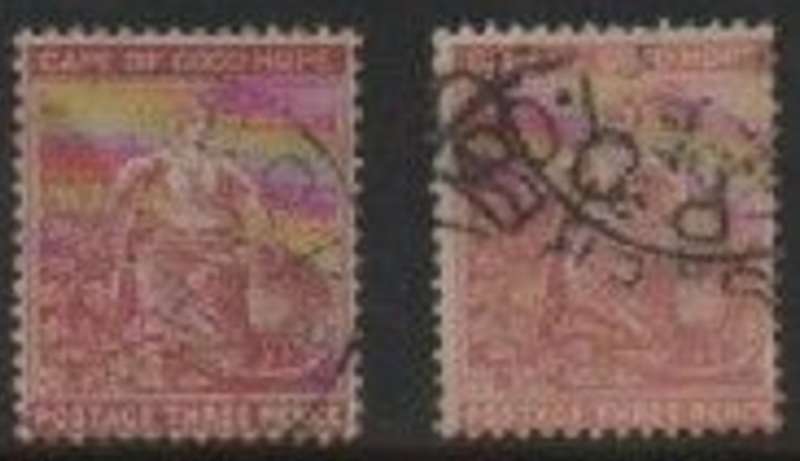 S.Africa, Cape of Good Hope, 1881, 3d, deep claret, pale claet, used