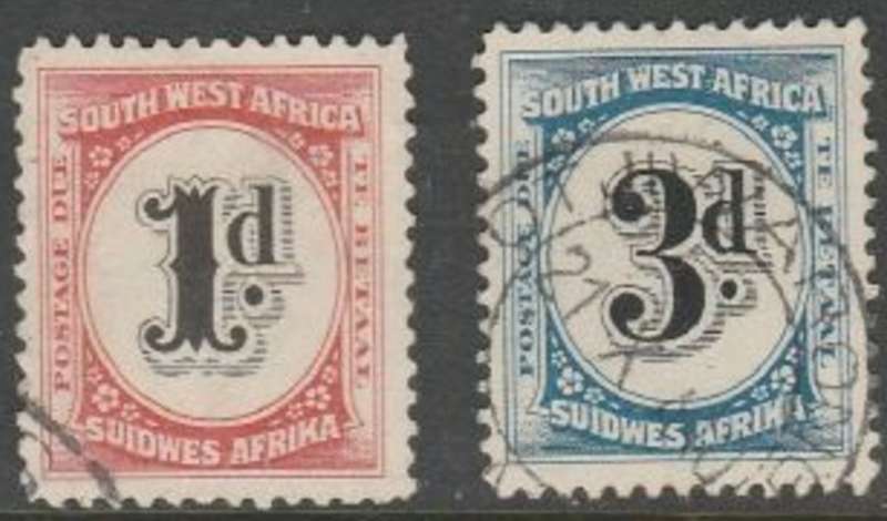 South West.Africa, Postage Due,1931, 1d, 3d, perf 12., used