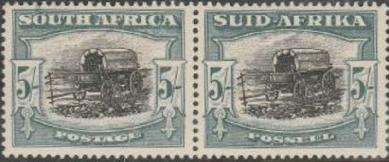 South Africa, 1949 5/ black & pale blue-green, MH *