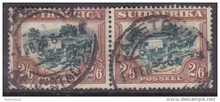 South Africa: 1932 Pretoria printing, 2/6d, watermark inverted, pair used