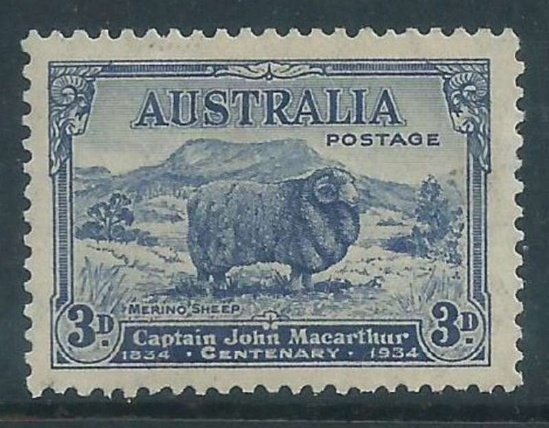 Australia, GVR, 1934, McArthur Centenary,,3d blue, MNH * *