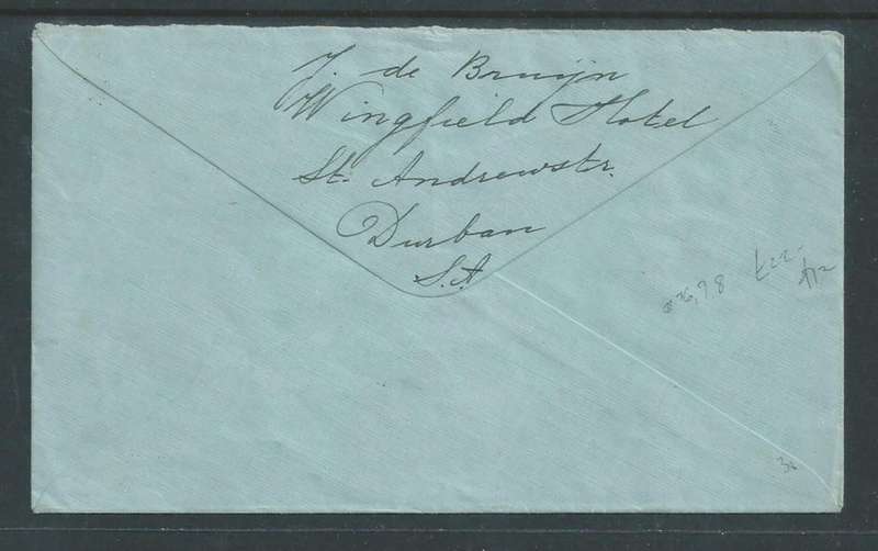 South Africa, 5 colour franking, 1`3, DURBAN 17 X 39 c.d.s., air mail > Holland