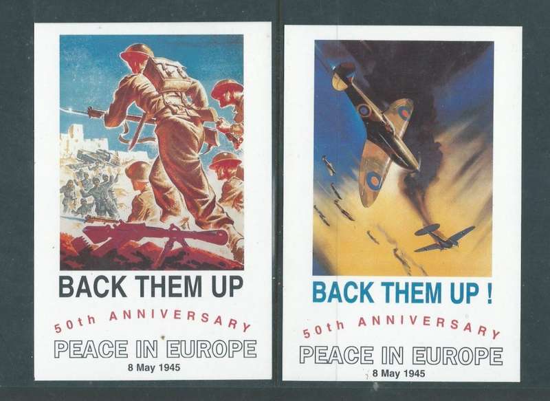 South Africa, 1995, 50th Anniversary of end of WWII, 6 commemorative cards + envelope